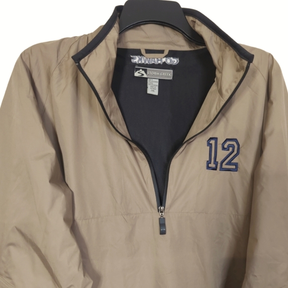 Storm Creek Go Hawks #12 1/4 Zip Wind Shirt w Zip Off Sleeves Tan Black NWT - Picture 3 of 14
